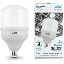 Светодиодная лампа Gauss Elementary T140 50W 4400lm 4000K E27 (63225) Светодиодная лампа Gauss Elementary T140 50W 4400lm 4000K E27 (63225)