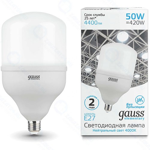 Светодиодная лампа Gauss Elementary T140 50W 4400lm 4000K E27 (63225)