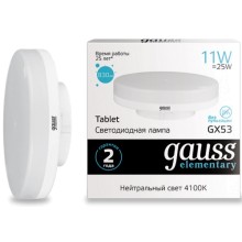 Светодиодная лампа Gauss Elementary GX53 11W 830lm 4100K (83821) Светодиодная лампа Gauss Elementary GX53 11W 830lm 4100K (83821)