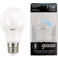 Светодиодная лампа Gauss A60 11W 990lm 4100К E27 Светодиодная лампа Gauss A60 11W 990lm 4100К E27