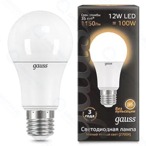 Светодиодные лампы Gauss A60 12W E27 1150lm 3000K, 10 шт