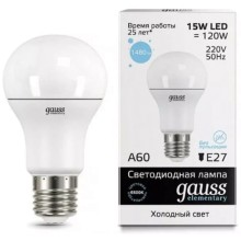 Светодиодные лампы Gauss A60 15W E27 1480lm 6500K, 10 шт Светодиодные лампы Gauss A60 15W E27 1480lm 6500K, 10 шт