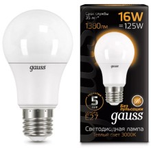 Светодиодные лампы Gauss A60 16W E27 1380lm 3000K, 10 шт Светодиодные лампы Gauss A60 16W E27 1380lm 3000K, 10 шт