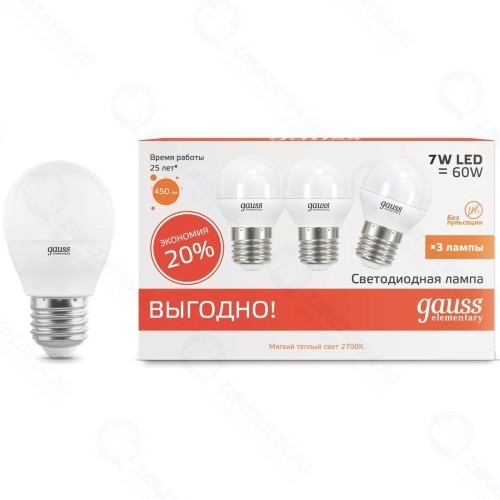 Светодиодная лампа Gauss Elementary 