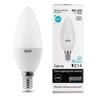Светодиодные лампы Gauss Elementary Candle 8W E14 4100K, 10 шт