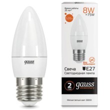Светодиодные лампы Gauss Elementary Candle 8W E27 3000K, 10 шт Светодиодные лампы Gauss Elementary Candle 8W E27 3000K, 10 шт