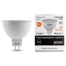 Светодиодные лампы Gauss Elementary MR16 GU5.3 3,5W 290lm 3000K, 10 шт Светодиодные лампы Gauss Elementary MR16 GU5.3 3,5W 290lm 3000K, 10 шт
