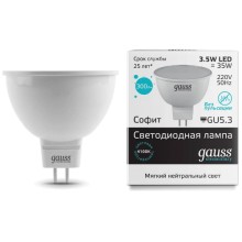 Светодиодные лампы Gauss Elementary MR16 GU5.3 3,5W 300lm 4100K, 10 шт
