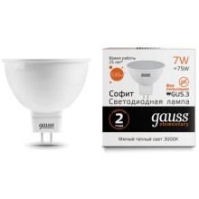 Светодиодные лампы Gauss Elementary MR16 GU5.3 7W 3000K, 10 шт Светодиодные лампы Gauss Elementary MR16 GU5.3 7W 3000K, 10 шт