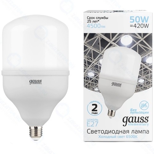 Светодиодная лампа Gauss Elementary T140 50W 4500lm 6500K E27