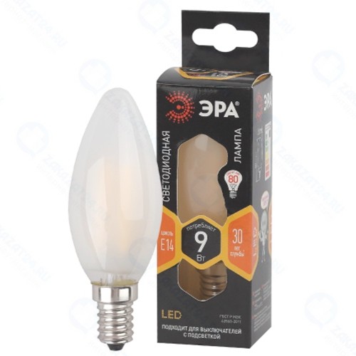 Светодиодная лампа ЭРА F-LED B35-9w-827-E14 Frost