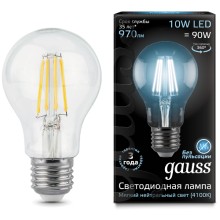 Светодиодные лампы Gauss Filament A60 E27 10W 970lm 4100К, 10 шт Светодиодные лампы Gauss Filament A60 E27 10W 970lm 4100К, 10 шт