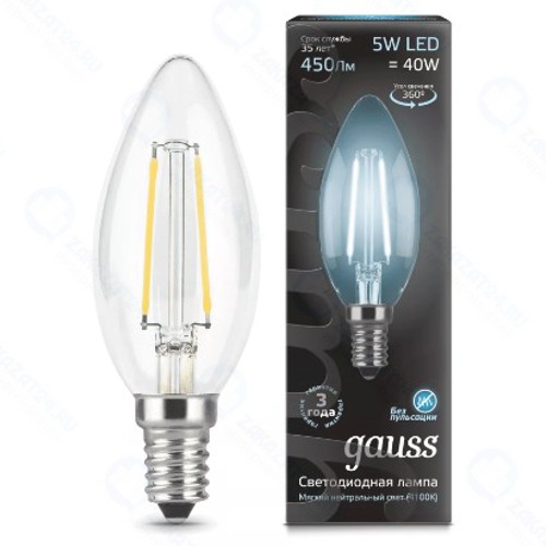 Светодиодные лампы Gauss Filament Candle E14 5W 4100К, 10 шт