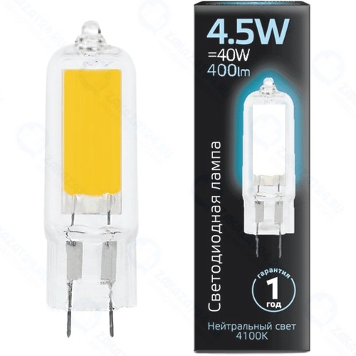 Светодиодная лампа Gauss G4 AC220-240V 4.5W 400lm 4100K