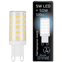 Светодиодная лампа Gauss G9 AC185-265V 5W 520lm 4100K Светодиодная лампа Gauss G9 AC185-265V 5W 520lm 4100K