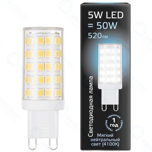 Светодиодная лампа Gauss G9 AC185-265V 5W 520lm 4100K