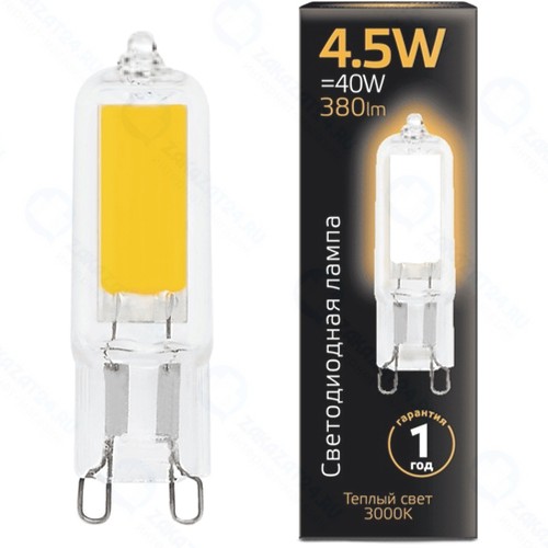 Светодиодная лампа Gauss G9 AC220-240V 4.5W 380lm 3000K