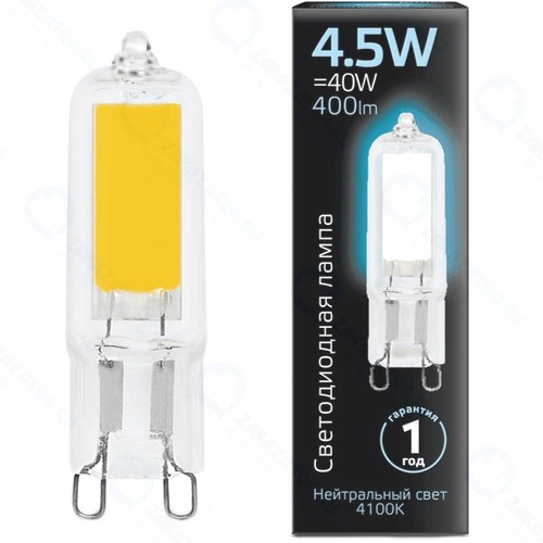 Светодиодная лампа Gauss G9 AC220-240V 4.5W 400lm 4100K
