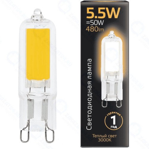 Светодиодная лампа Gauss G9 AC220-240V 5.5W 480lm 3000K