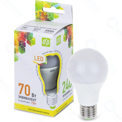 Светодиодная лампа Asd LED-A60-Standard-7-E27-600-3000