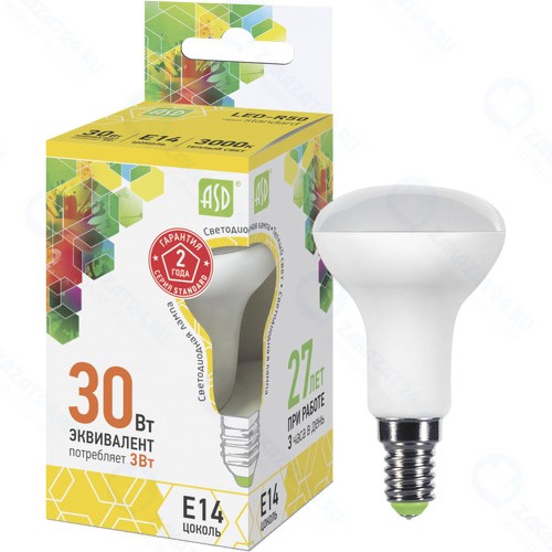 Светодиодная лампа Asd LED-R50-standard-3-3000