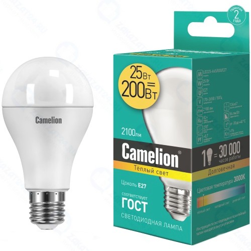 Светодиодная лампа Camelion LED25-A65/830/E27
