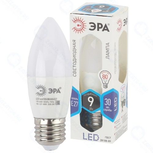 Светодиодная лампа ЭРА LED B35-9W-840-E27