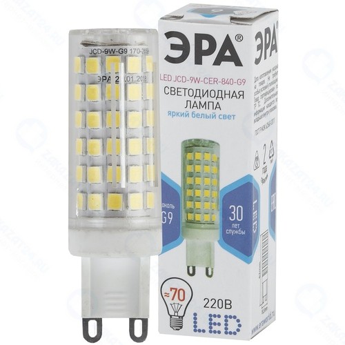 Светодиодная лампа ЭРА LED JCD-9W-CER-840-G9