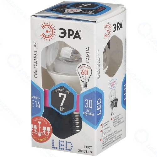 Светодиодная лампа ЭРА LED smd P45-7w-840-E14-Clear
