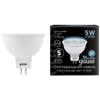 Светодиодная лампа Gauss MR16 12V 5W 530lm 4100K GU5.3