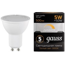 Светодиодная лампа Gauss MR16 5W 500lm 3000K GU10 Светодиодная лампа Gauss MR16 5W 500lm 3000K GU10