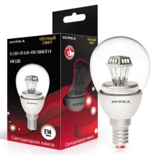 Светодиодная лампа Supra SL-LED-CR-G45-4W-3000-E14 Светодиодная лампа Supra SL-LED-CR-G45-4W-3000-E14