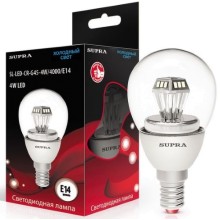 Светодиодная лампа Supra SL-LED-CR-G45-4W-4000-E14 Светодиодная лампа Supra SL-LED-CR-G45-4W-4000-E14