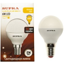 Светодиодная лампа Supra SL-LED-PR-G45-6W/3000/E14