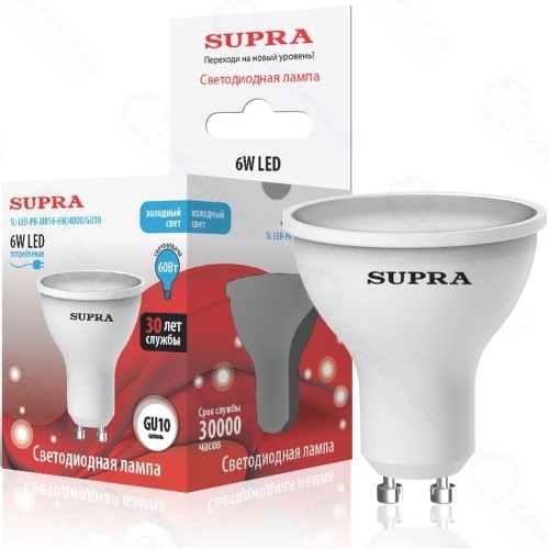 Светодиодная лампа Supra SL-LED-PR-MR16-6W-4000-GU10