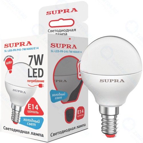 Светодиодная лампа Supra SL-LED-PR-P45-7W/4000/E14