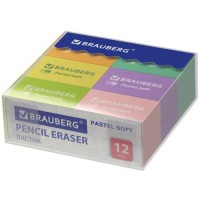 Ластики Brauberg Pastel Soft, 12 шт (229598)