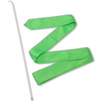 Лента гимнастическая с палочкой Indigo 50 см, 4 м, салатовая (СЕ4)