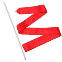 Лента гимнастическая с палочкой Indigo 50 см, 4 м, красная (СЕ4)