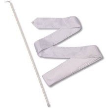 Лента гимнастическая с палочкой Indigo 50 см, 4 м, белая (СЕ4) Лента гимнастическая с палочкой Indigo 50 см, 4 м, белая (СЕ4)