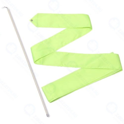 Лента гимнастическая с палочкой Indigo 56 см, 6 м, лимонная (СЕ6)