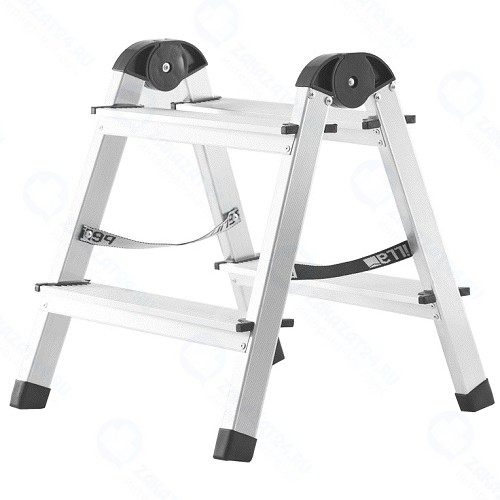 Стремянка Perilla 2 ступени, алюминий, двусторонняя (111402)