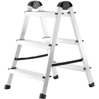 Стремянка Perilla 3 ступени, алюминий, двусторонняя (111403)