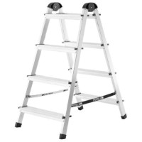 Стремянка Perilla 4 ступени, алюминий, двусторонняя (111404)