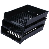 Лоток горизонтальный для бумаг Brauberg Office, 3 шт, черный (237255)