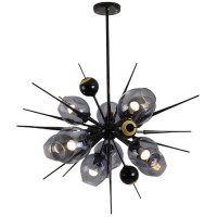 Люстра потолочная DELIGHT-COLLECTION 9720P-10S Black/Smoky