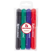 Набор перманентных маркеров Brauberg Classic, 4 шт (150299)