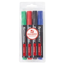 Набор перманентных маркеров Brauberg Contract, 4 шт (150474)