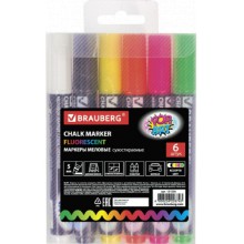 Набор меловых маркеров Brauberg Pop-Art, 6 шт (151536)