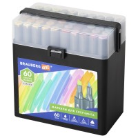 Маркеры для скетчинга Brauberg Art Classic, двусторонние, 60 шт (152147)